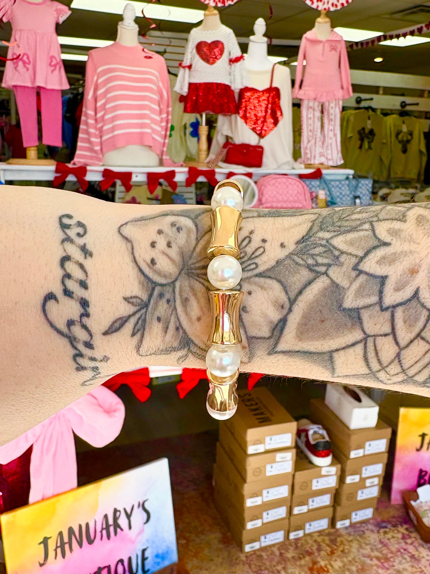 KK Pearl & Geo Cylinder Bracelet