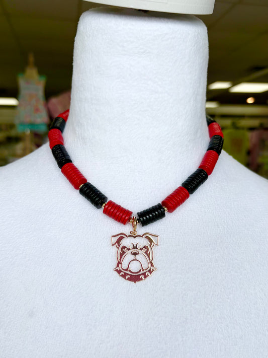 Red/Black Gold Cut Out Bulldog Charm