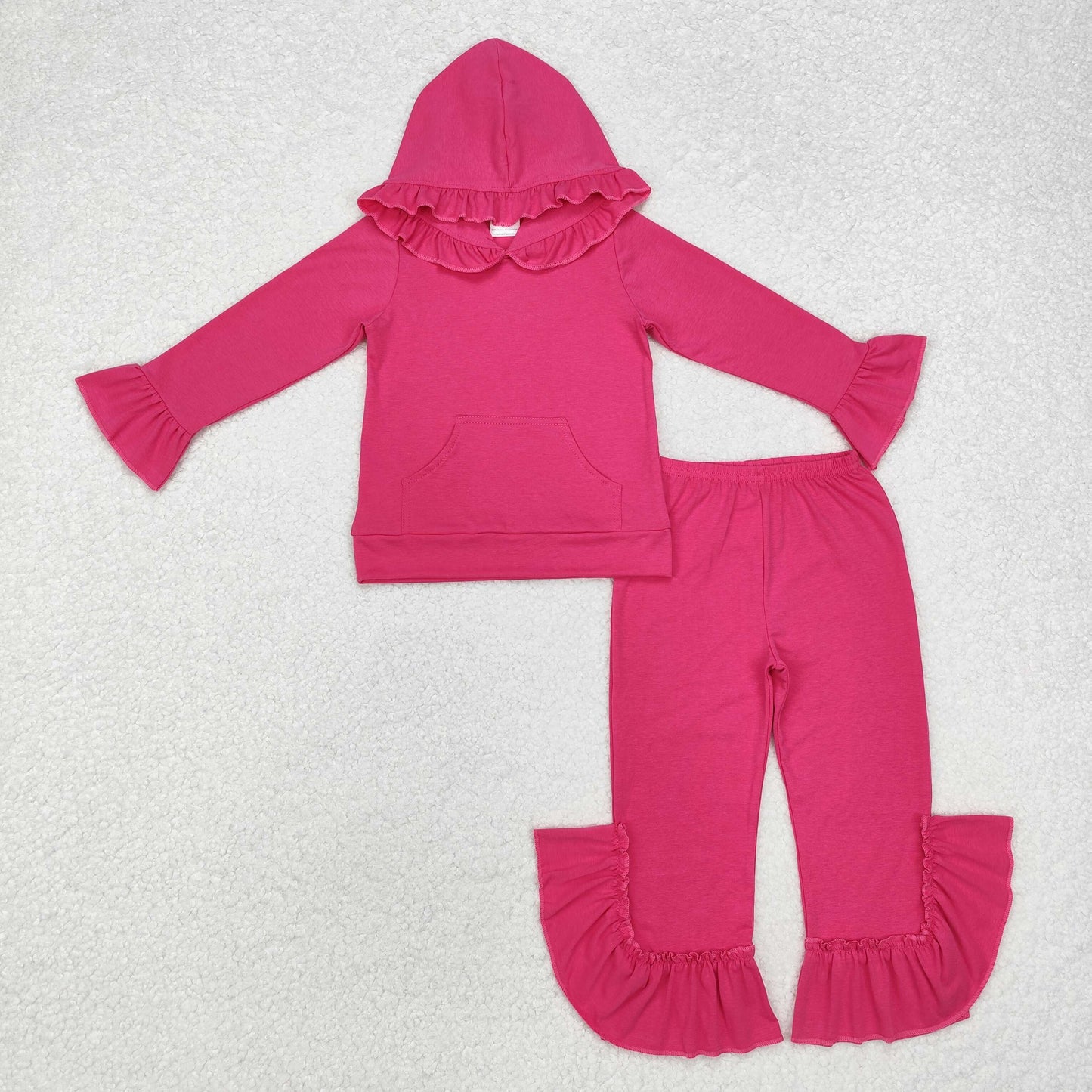 Girl's Hot Pink Hoodie Cotton Pants Set