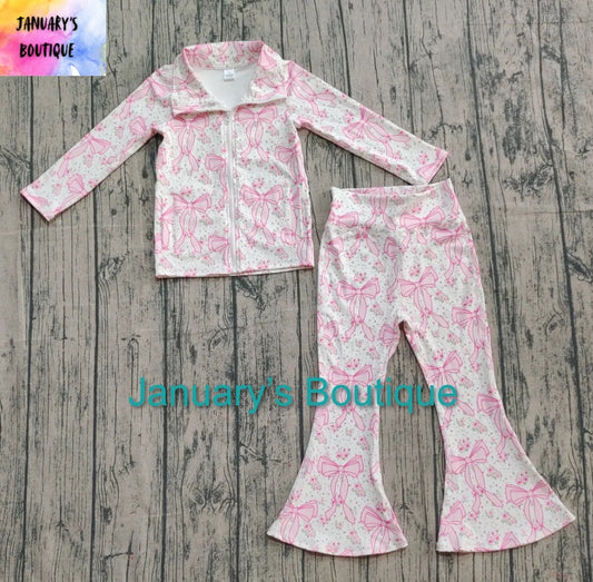 Girl’s Pink Floral Bows Set