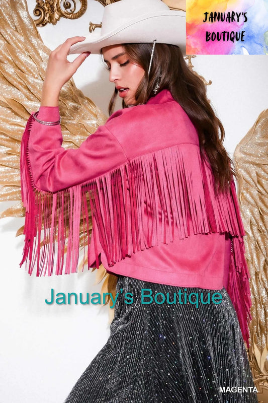 Magenta Suede Jacket