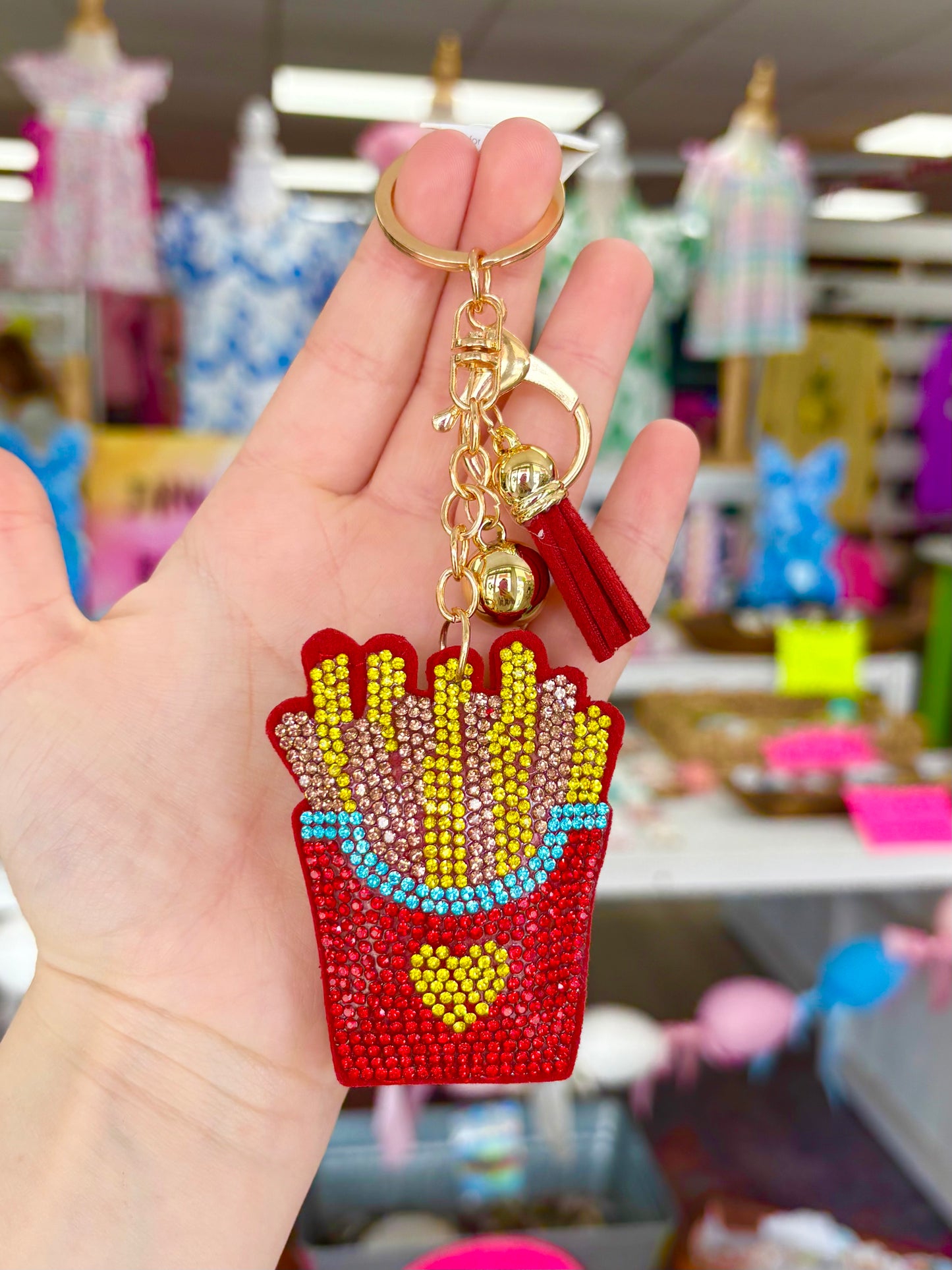 Rhinestone Fry Keychain