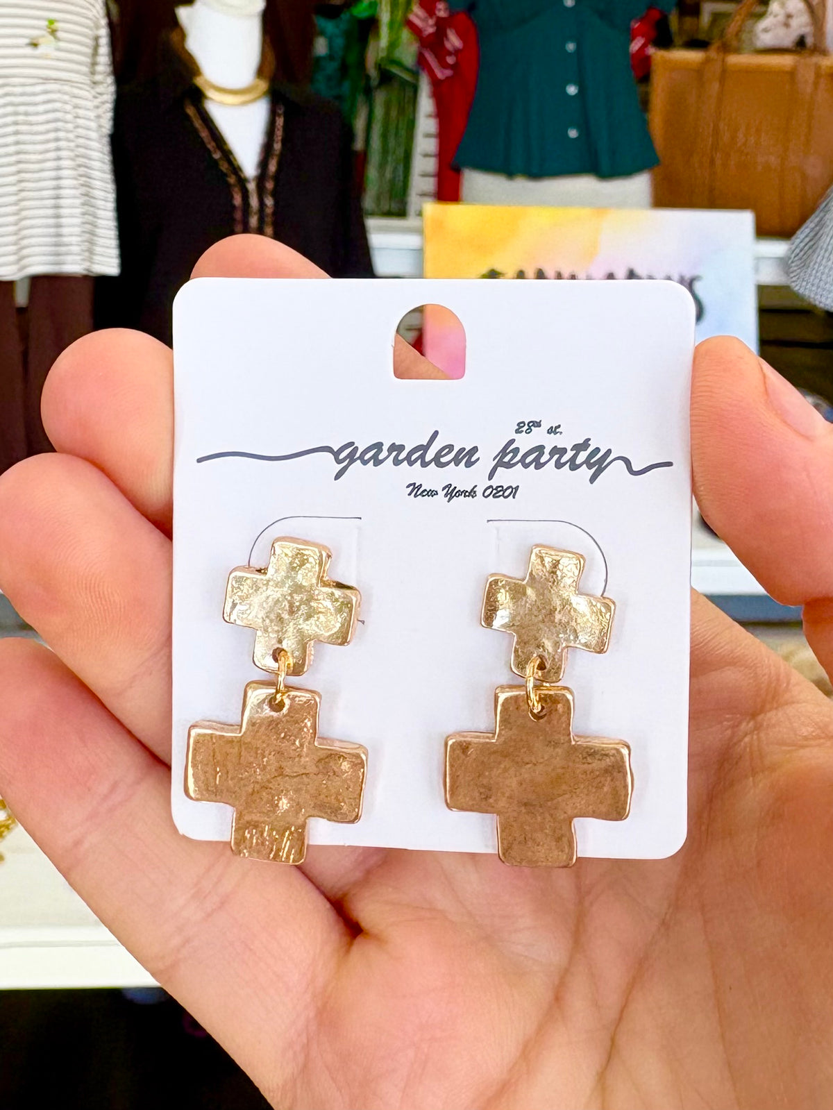 KK 2 Byzantine Cross Dangle Earrings