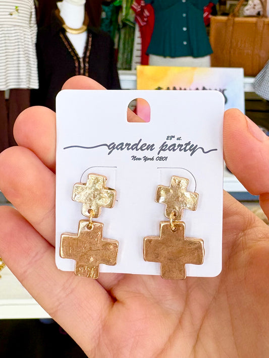 KK 2 Byzantine Cross Dangle Earrings