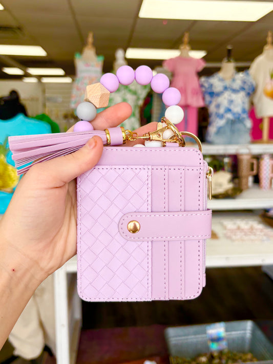 KK Purple Textured Wallet Wristlet
