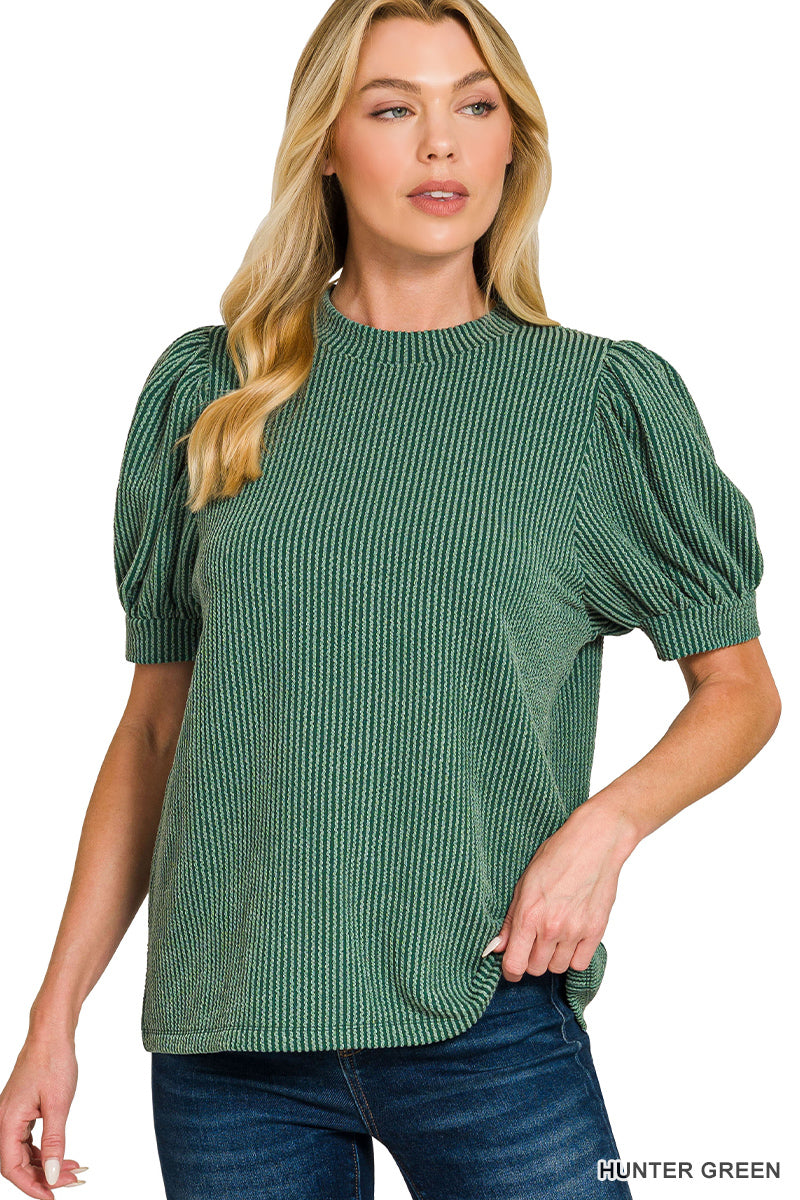 Women’s Hunter Green Ribbed Top