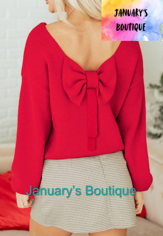 Women’s Red Bow Sweater
