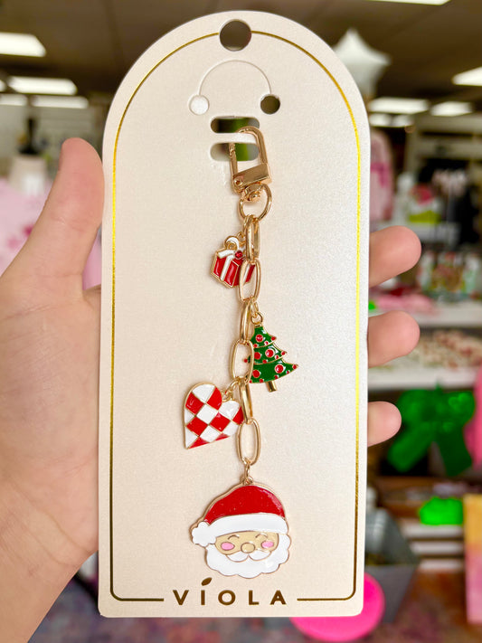 Santa Christmas Purse Charm