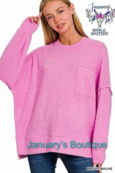 Women's Bright Mauve Oversized Sweater