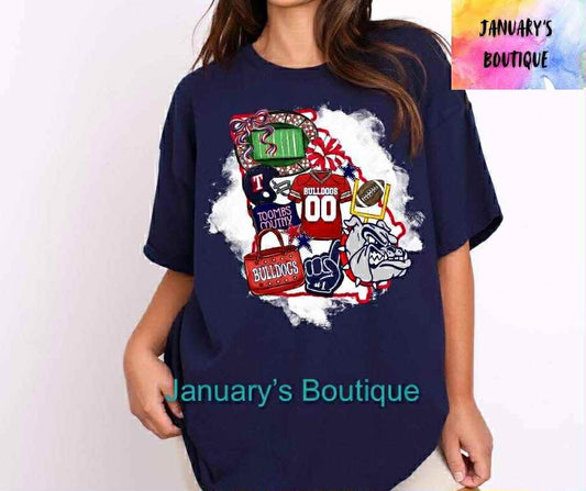 Toombs Bulldogs Football T-shirt