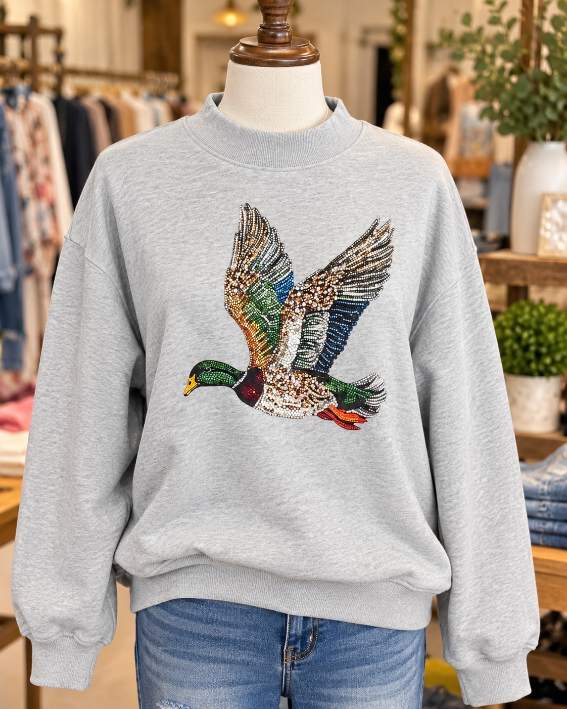 Women’s Mallard Faux Sequin Sweatshirt