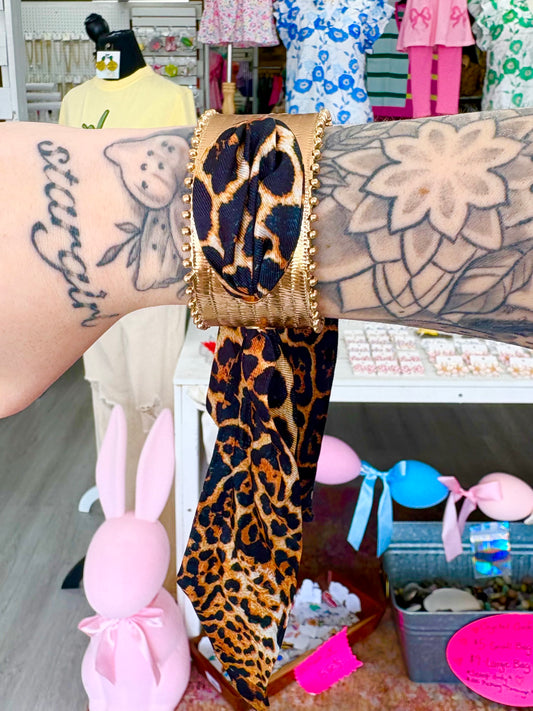 Leopard Tie Cuff
