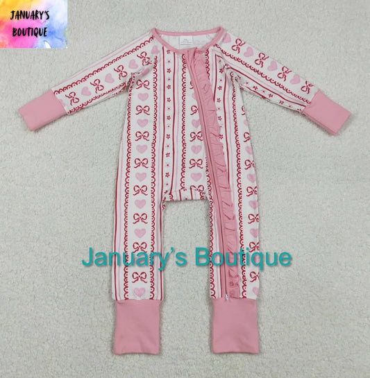 Girl’s Bow & Hearts Romper