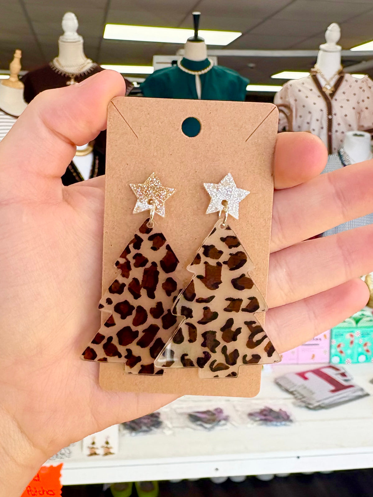 KK Christmas Leopard Tree Earrings