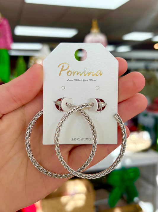 KK Silver Braided Hoops