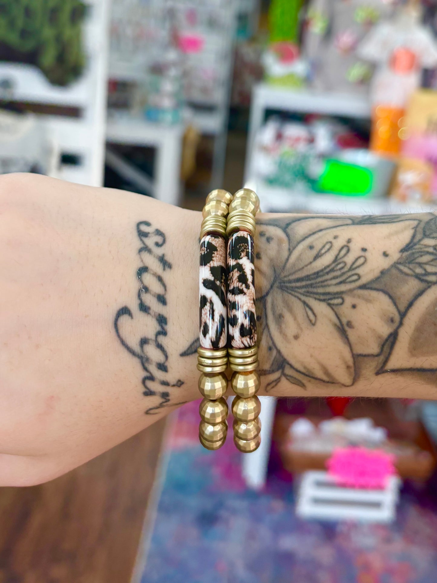 KK Leopard Gold Beaded Bracelets