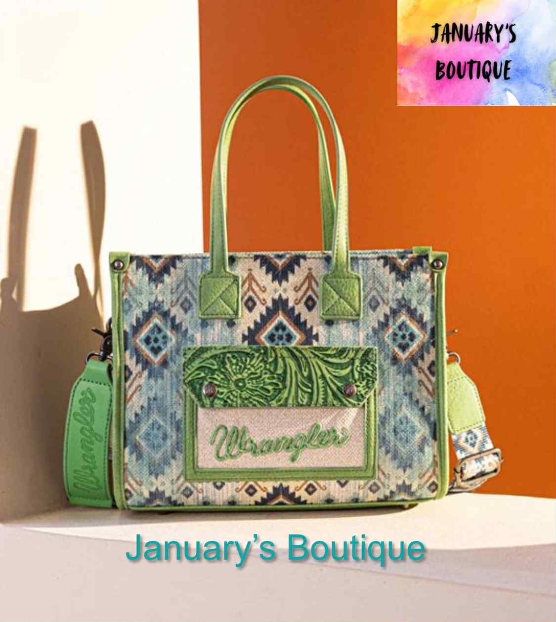 Green Wrangler Tote Crossbody Bag