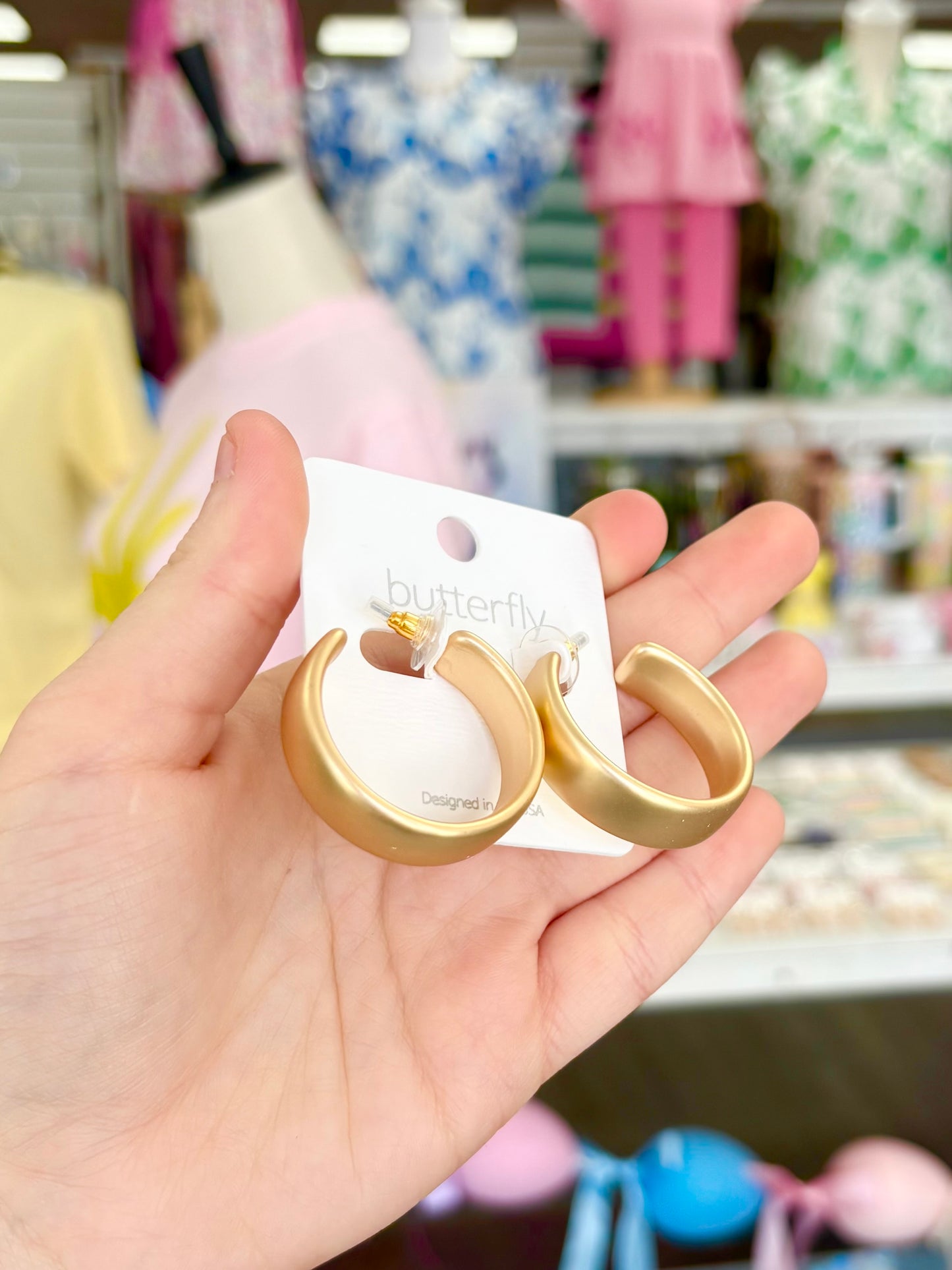 KK Wide Matte Gold Hoops