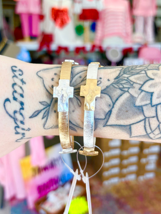 Cross Bangle Bracelet