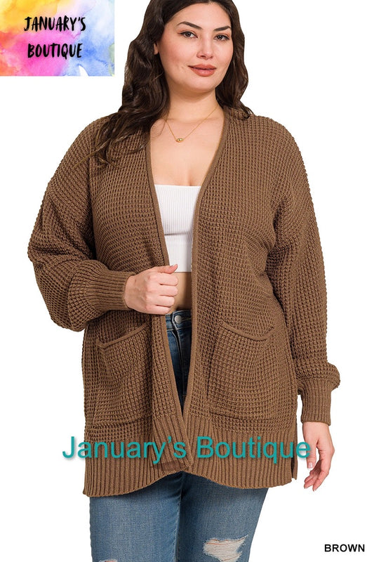Women’s Plus Brown Cardigan