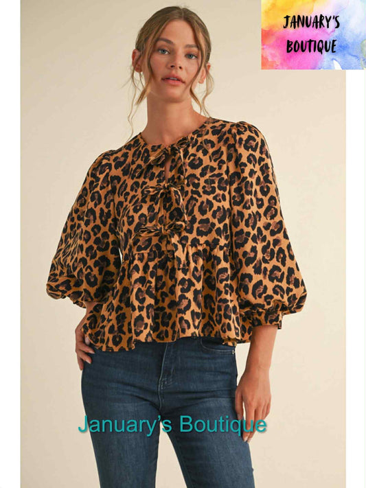 Women’s Leopard Bow Top