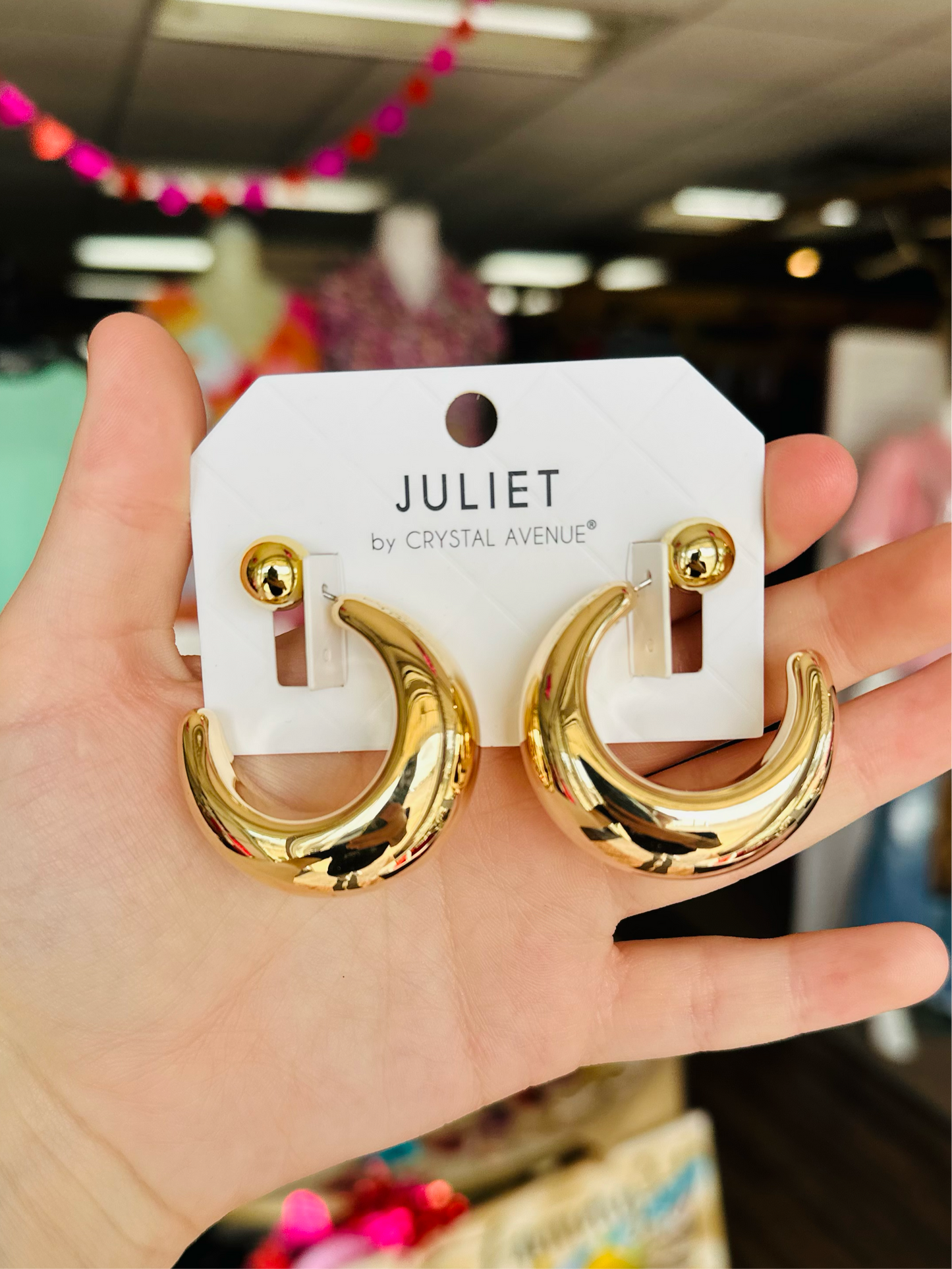 Gold Dome Hoop Earrings