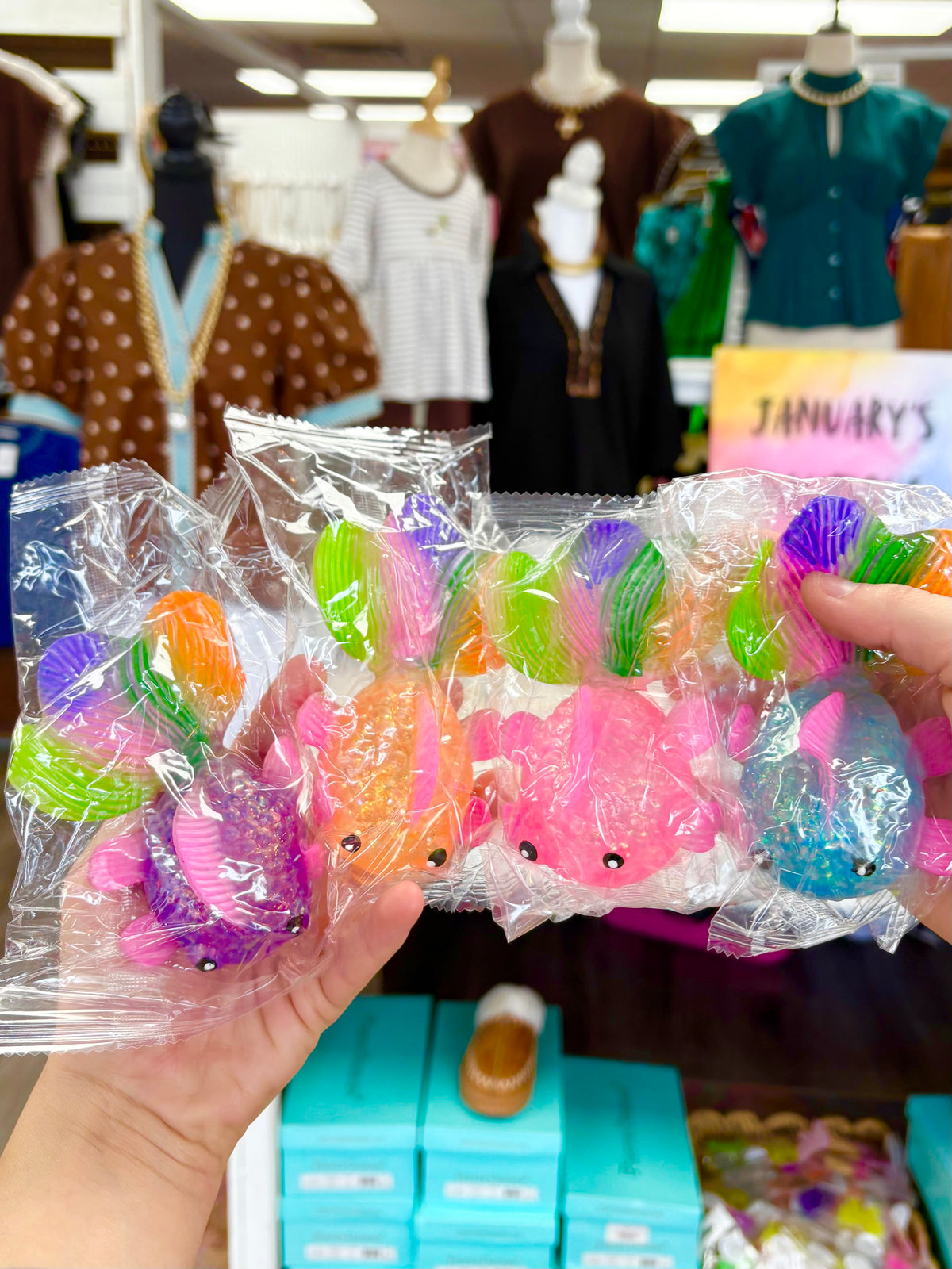 KK Multicolor Sugar Glitter Goldfish Squishy