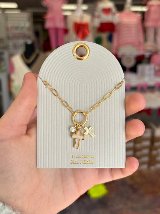 Triple Cross Chain Necklace