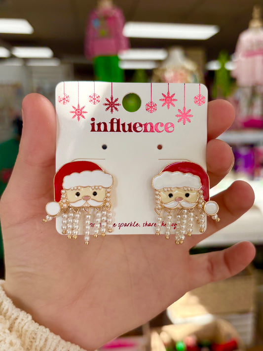 Santa W/ Pearls Earrings