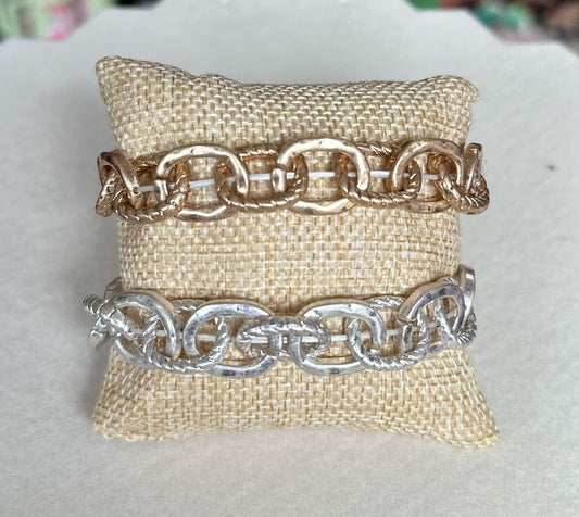 Stretchy Indented Chain Bracelet