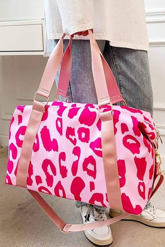 Pink Large Leopard Duffle Bag