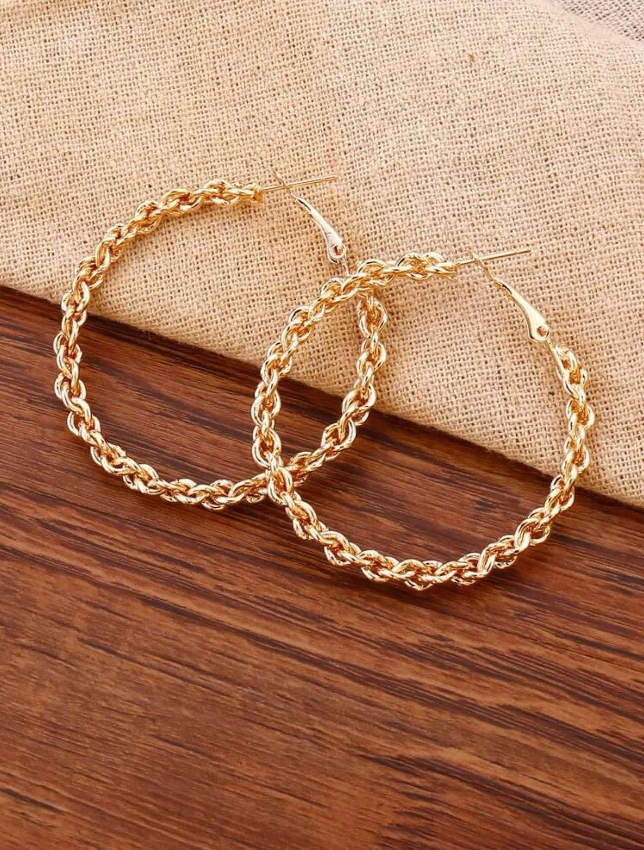 KK 2 Inch Gold Twist Hoops