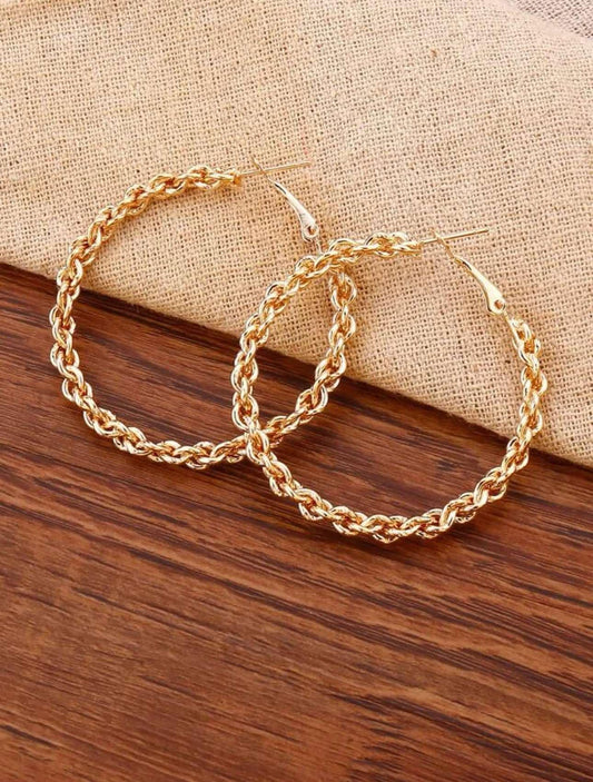 KK 2 Inch Gold Twist Hoops