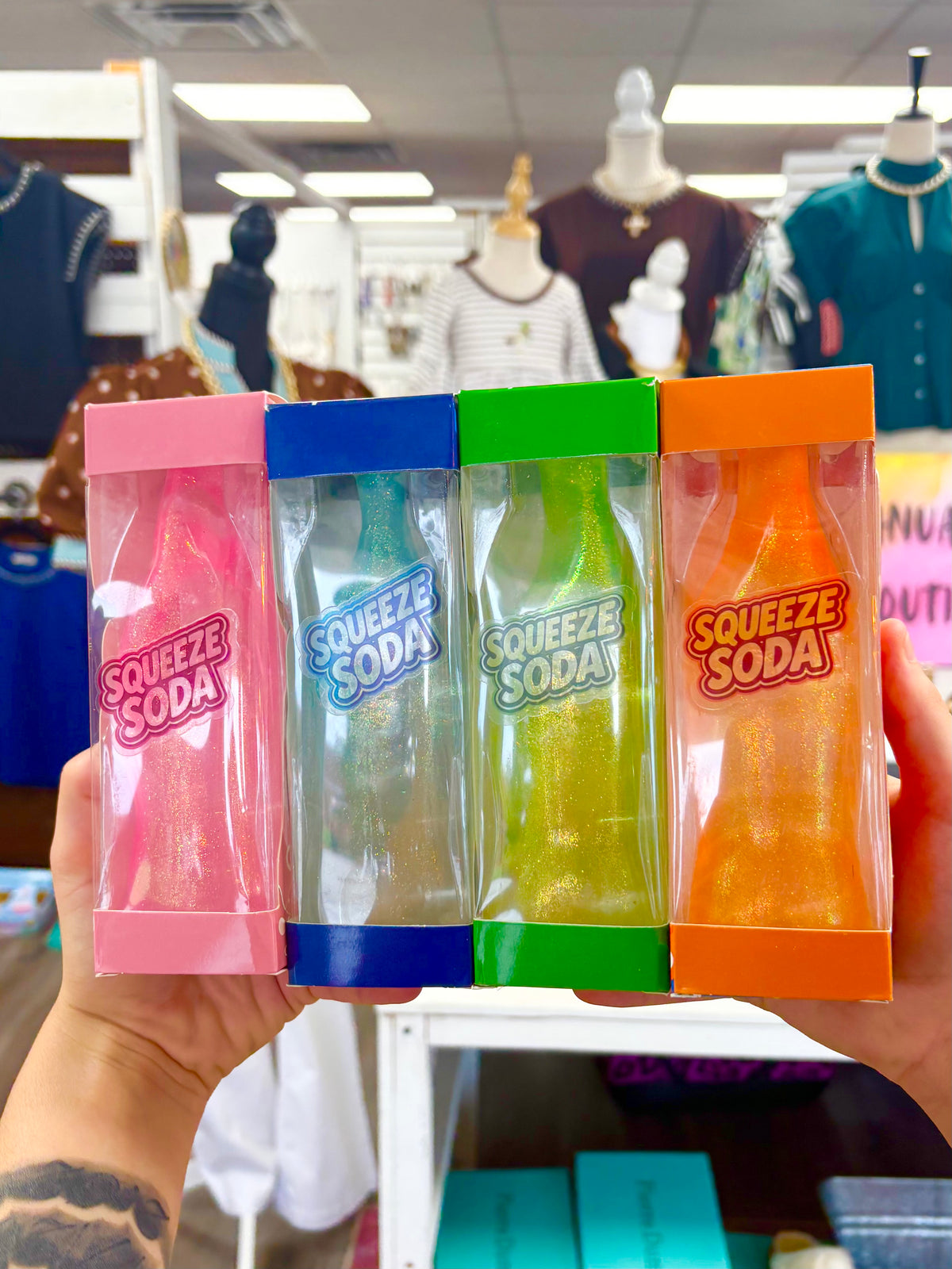 KK Large Glitter Sugar Soda Bottle Squishy