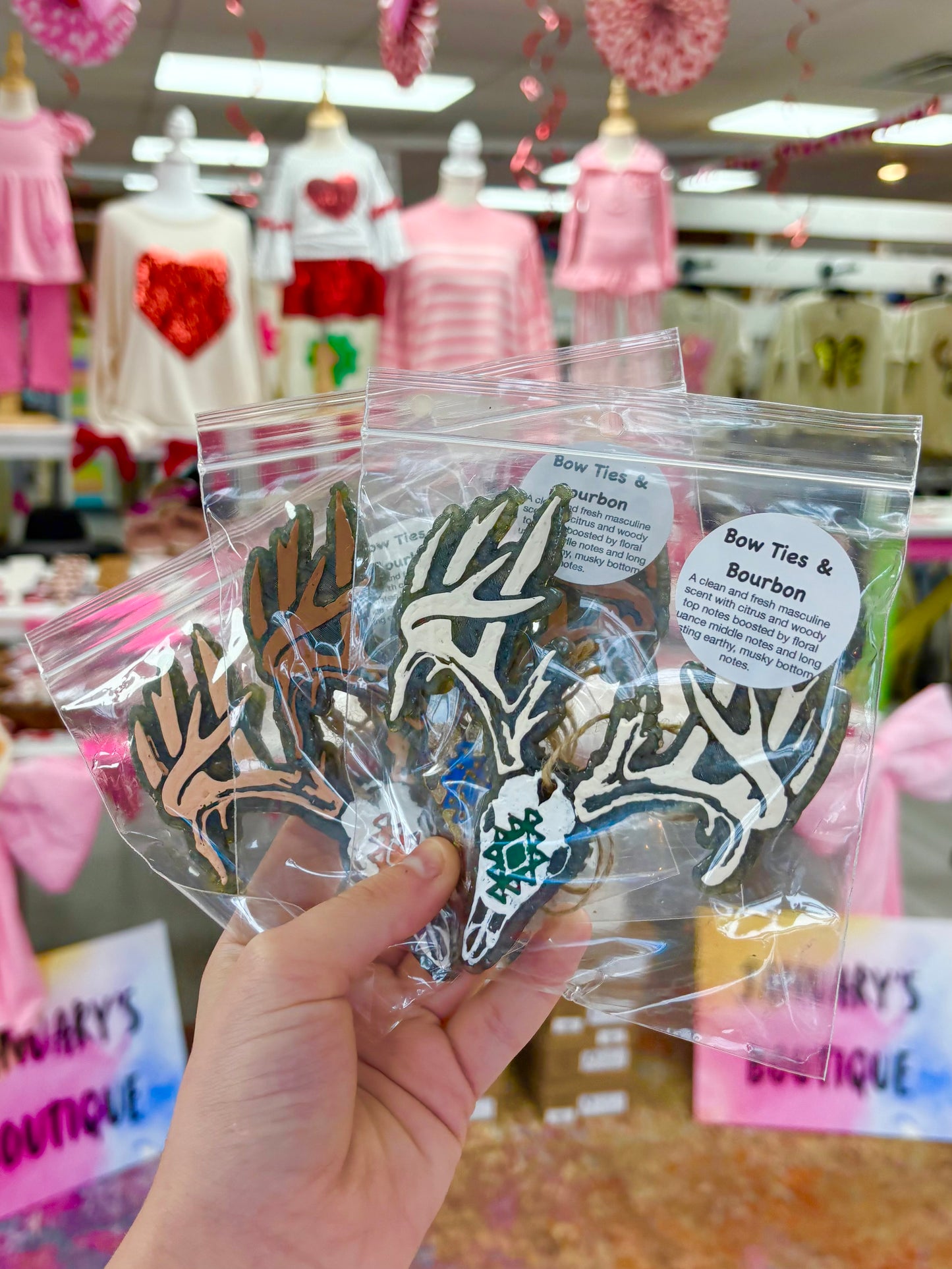 KK Men’s Aztec Deer Skull Car Freshie(Bow Ties & Bourbon)