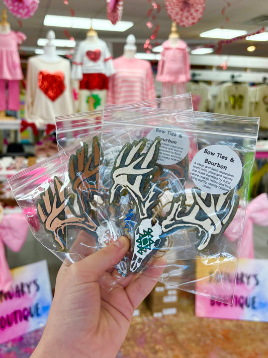 KK Men’s Aztec Deer Skull Car Freshie(Bow Ties & Bourbon)