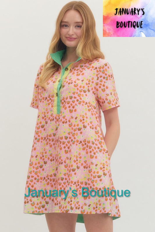 Women’s Entro Blush Leopard Dress
