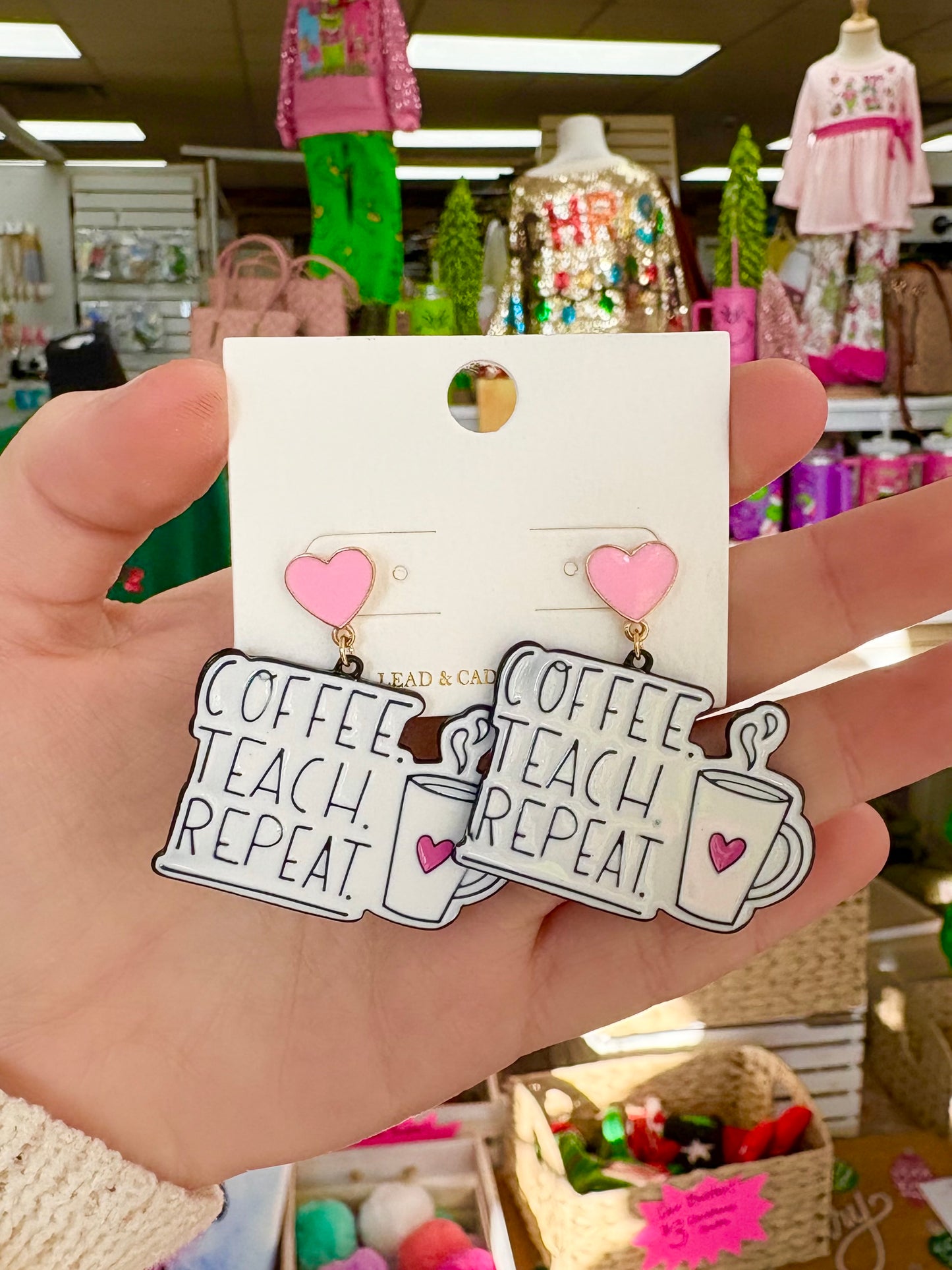 Coffee. Teach. Repeat. Earrings