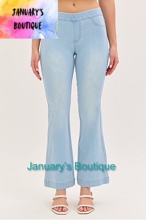 Womens Cello Mid Rise Pull On Light Flare 30"