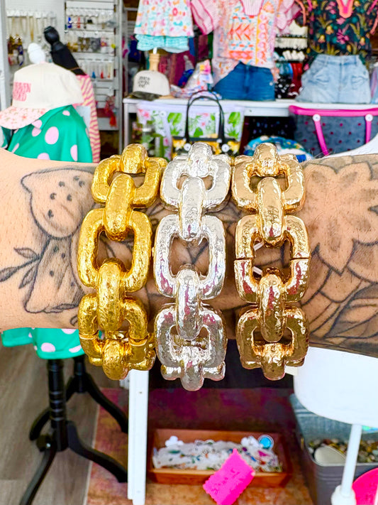 KK Hammered Chain Bracelet