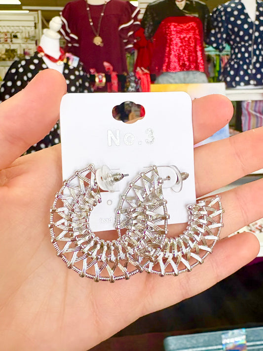 Matte Silver Wire Hoops