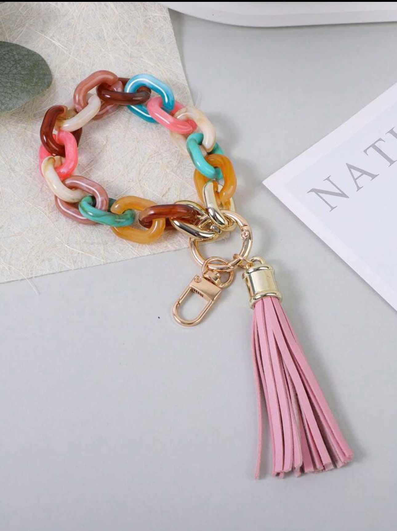 KK Chunky Chain Tassel Wristlet