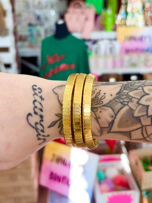 Matte Gold Square Snake Bracelet