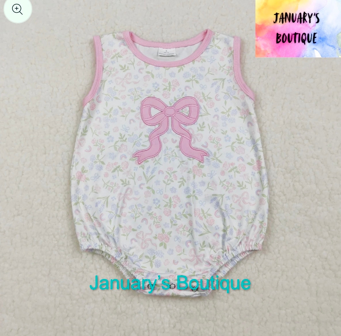 Girl’s Embroidered Bow Romper