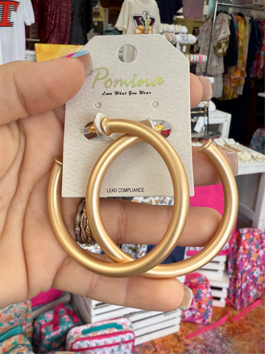 Lightweight Gold Matte Hoops