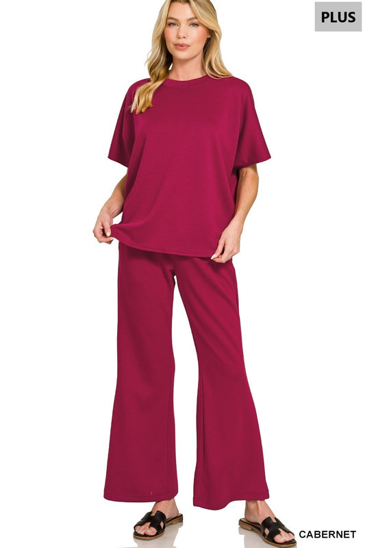 Women’s Plus Cabernet Scuba Pants Set