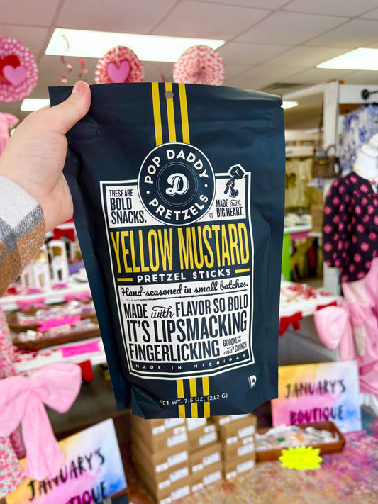 KK Pop Daddy - Yellow Mustard Seasoned Pretzels 7.5oz