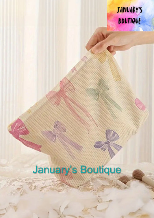 Multicolor Bows Cosmetic Bag