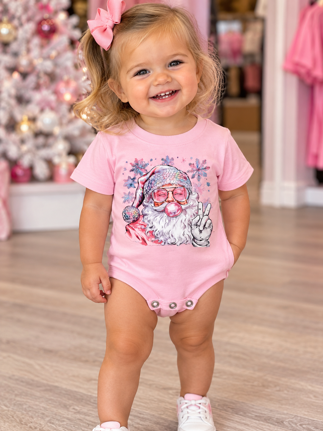 Toddler Girl’s Santa Onesie
