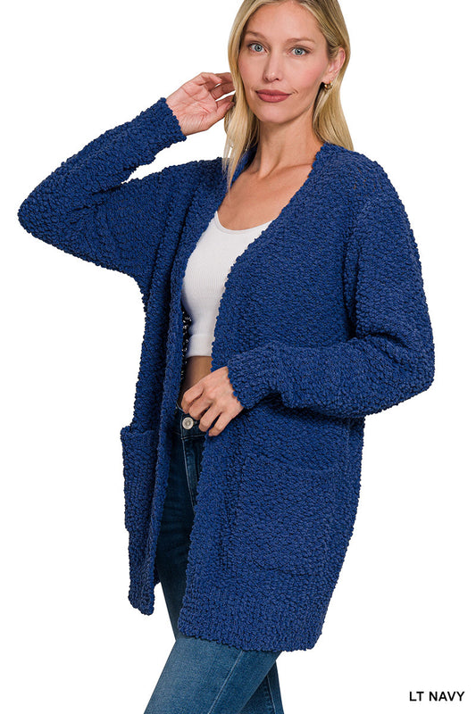 Women’s Navy Popcorn Cardigan